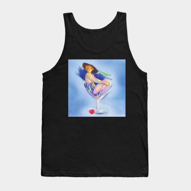 Vintage burlesque cocktail girl Tank Top by bettyretro